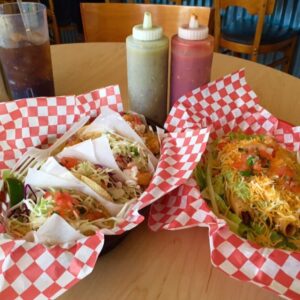Fish, Garlic Shrimp, and Beef Rolled Tacos