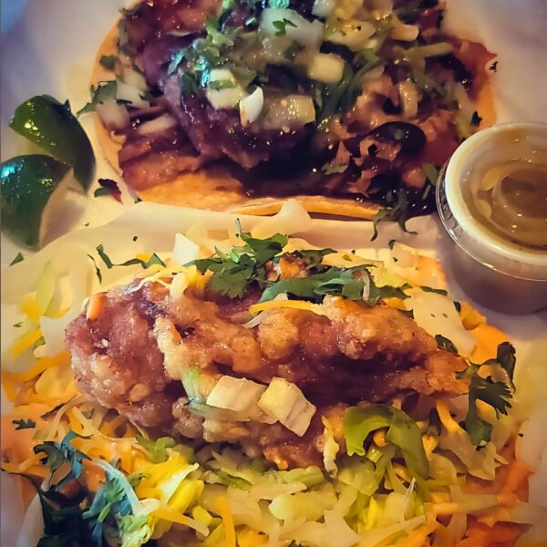 Karaage & Pulled Pork Tacos