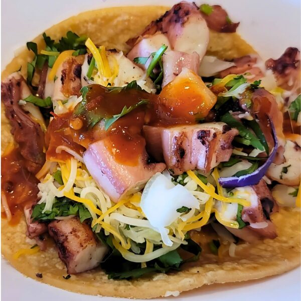 Warm and Tasty Octopus Taco
